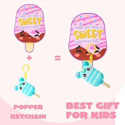 🔥Last Day 49% OFF - 💘🎁Valentine's Day 30pcs Cute Keychains with Card Exchange Gift for Kids