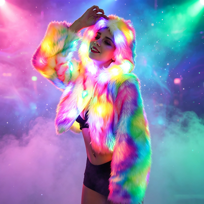 LumiFuzz LED Light-Up Festival Coat