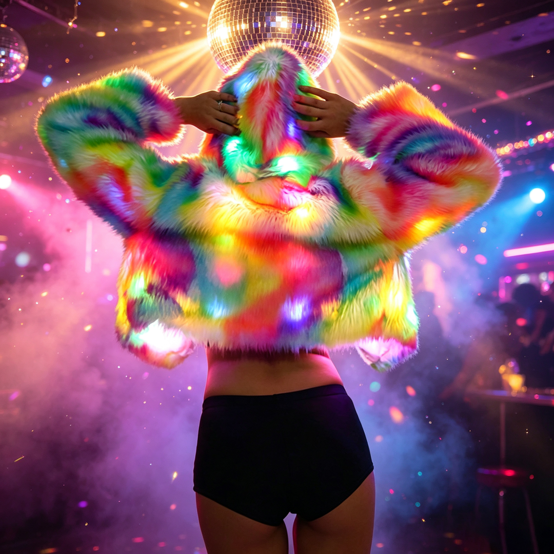 LumiFuzz LED Light-Up Festival Coat
