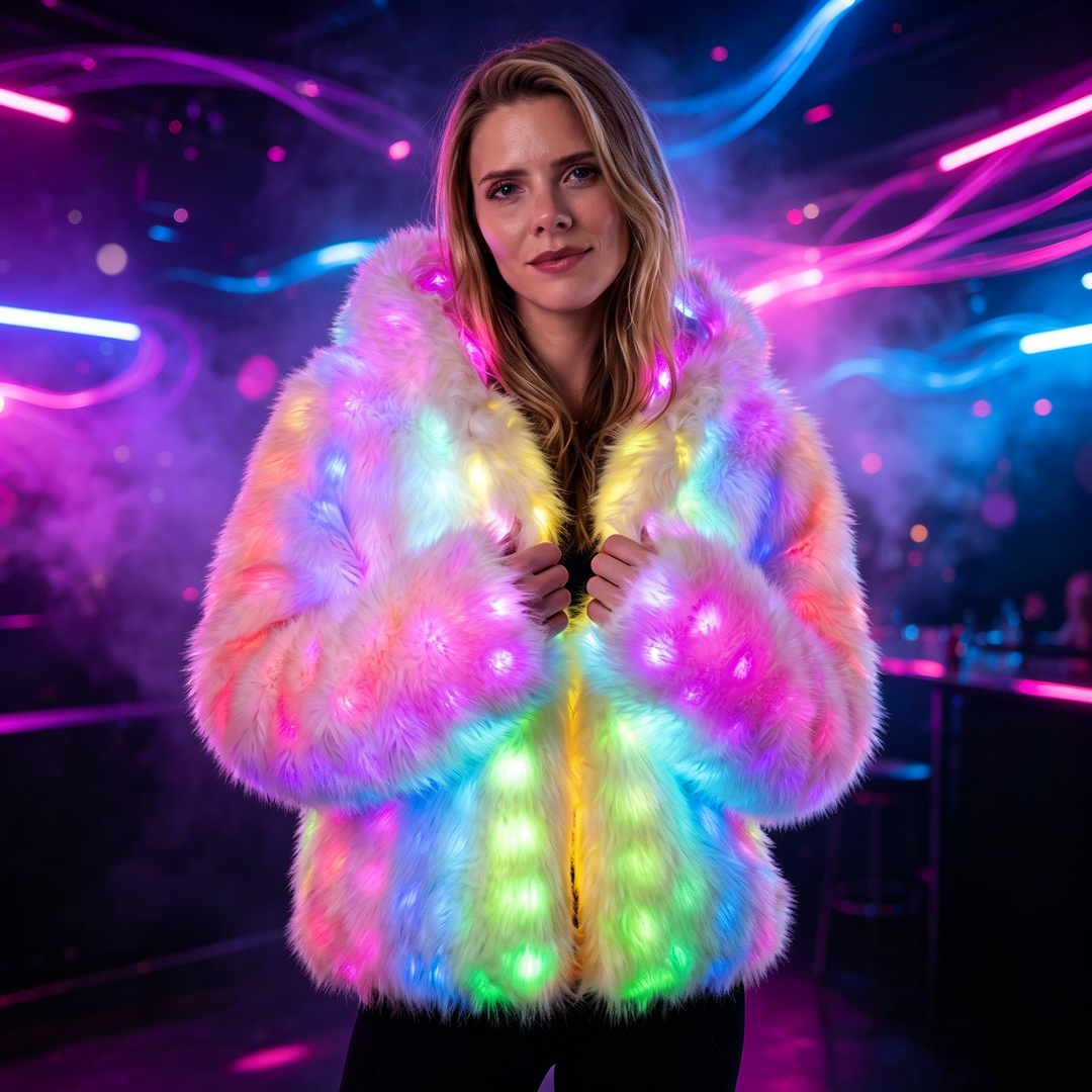 LumiFuzz LED Light-Up Festival Coat