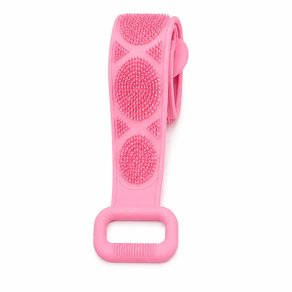 2-in-1 Silicone Bath Scrubber & Long Handle Body Brush