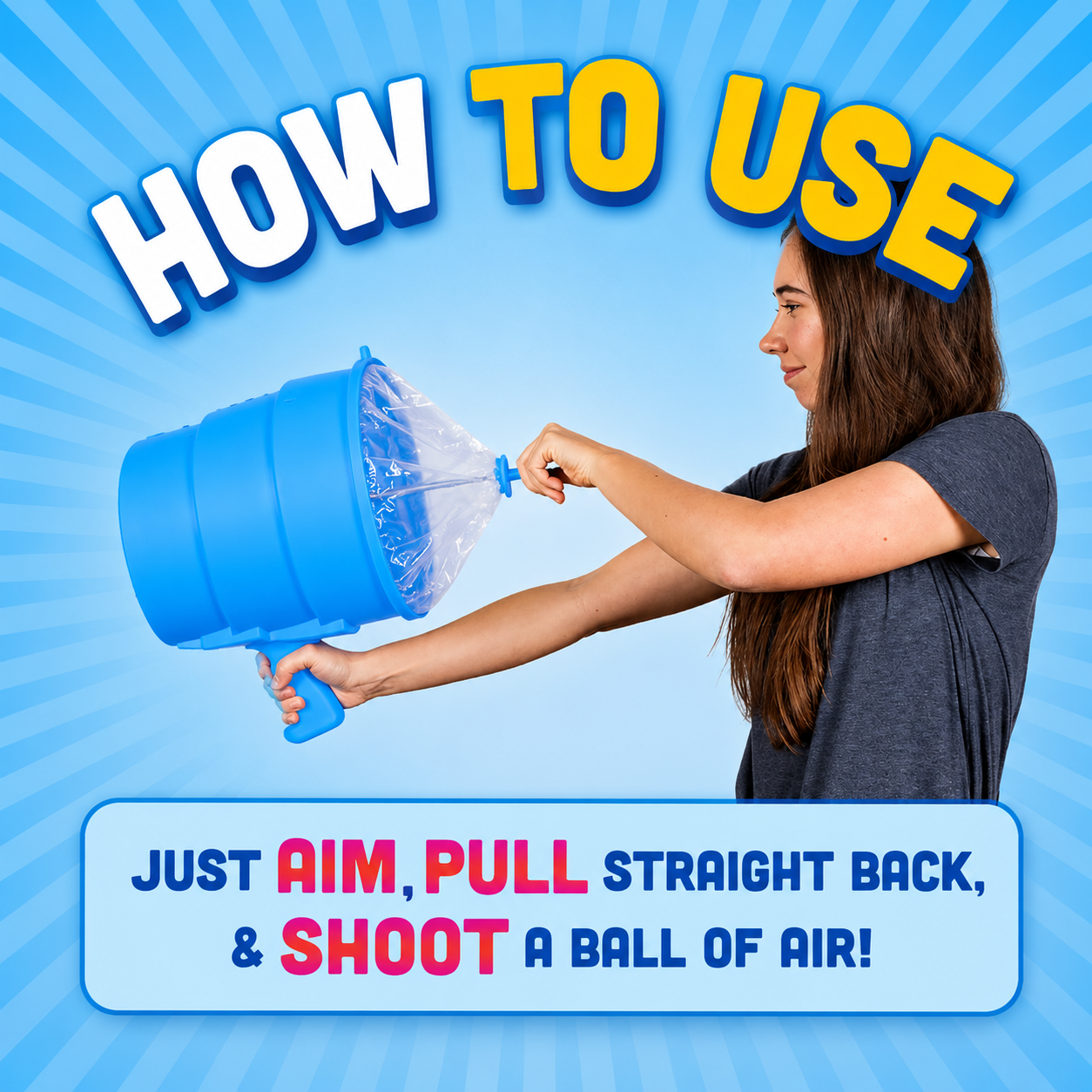 Turbo Air Cannon Launcher Toy for Kids & Outdoor Family Games
