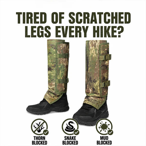 Snake Gaiters for Hunting & Hiking – Waterproof Snake Bite Protection Leg Guards