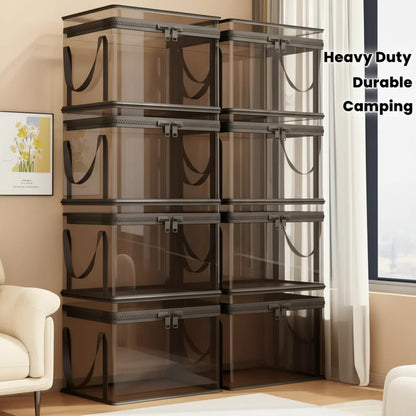 Large Clear Plastic Storage Box with Zipper Lid