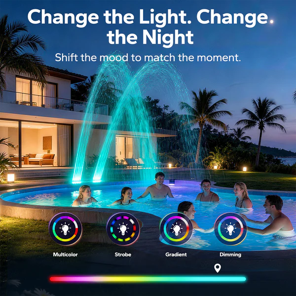 POOLHACKER Solar Pool Fountain Light for for Above & Inground Pools