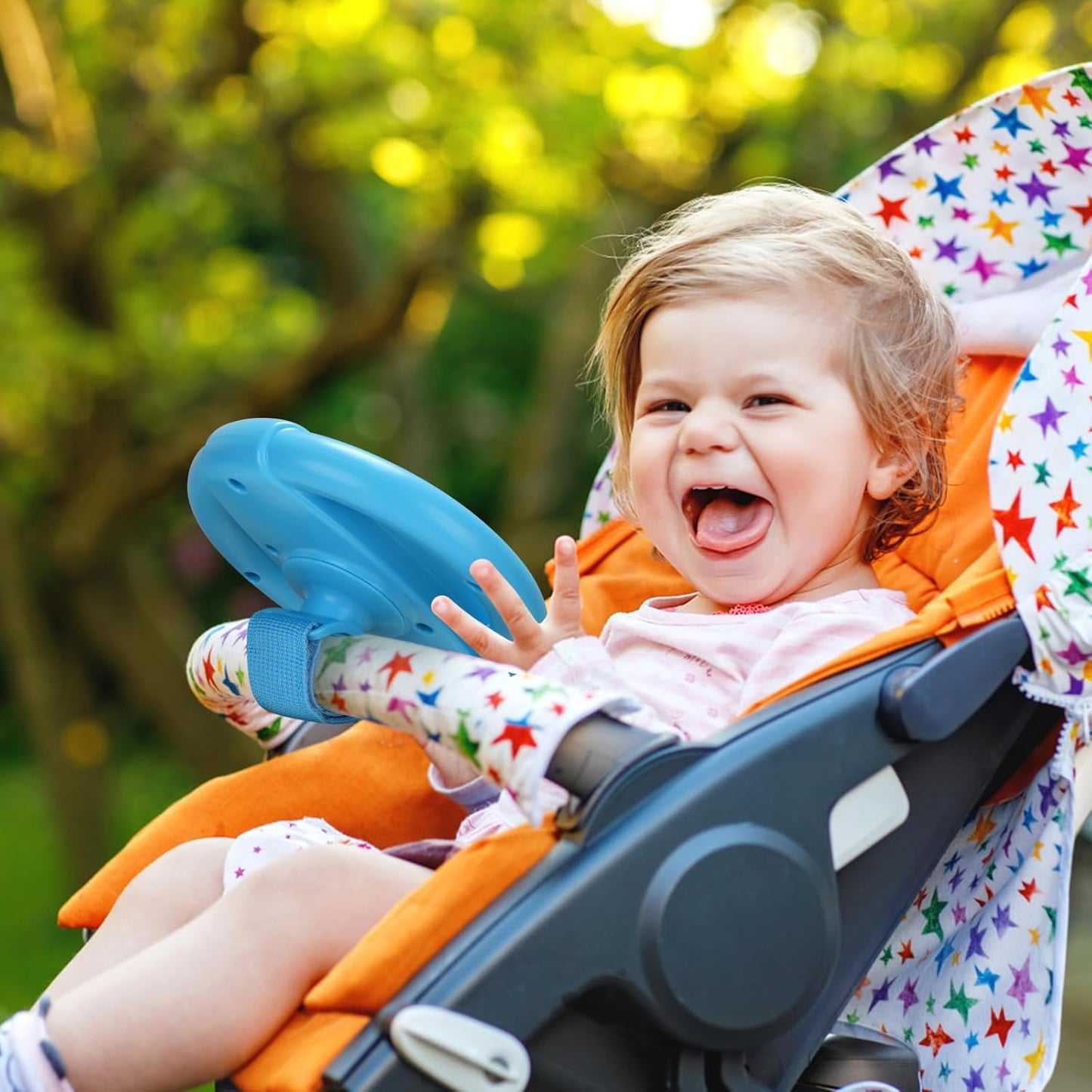 Accmor Pretend Driving Steering Wheel Toy – Universal Stroller & Cart Attachment