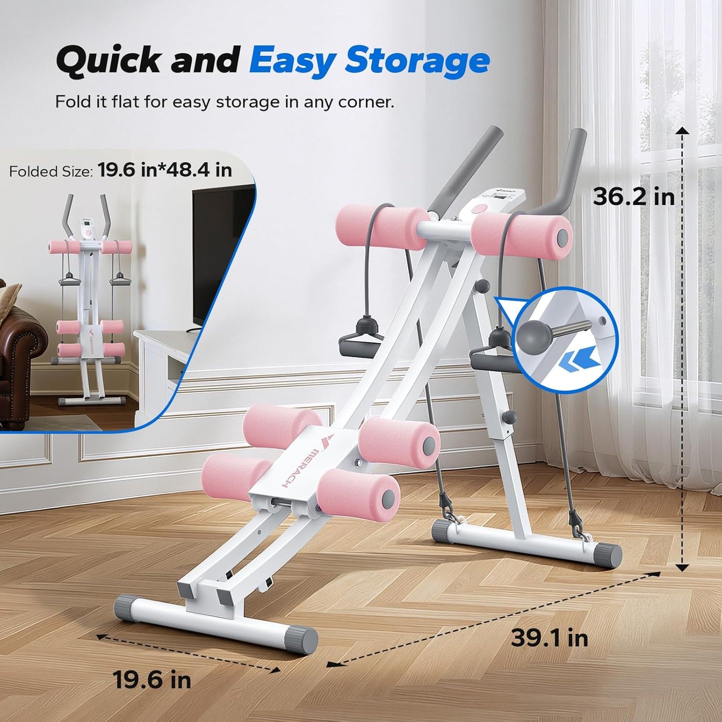 Dual Track Ab Machine – Adjustable Foldable Ab Trainer for Home Gym
