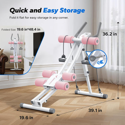 Dual Track Ab Machine – Adjustable Foldable Ab Trainer for Home Gym