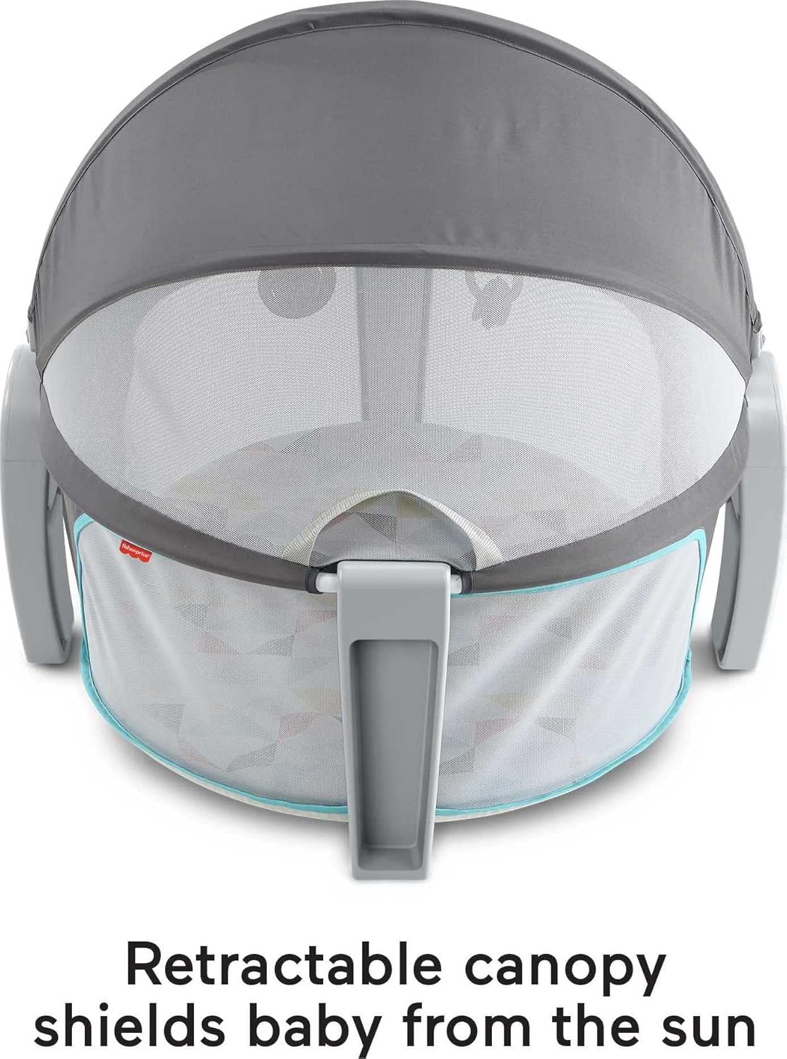 Portable Baby Bassinet Dome – Travel Play Space with Canopy & Developmental Toys (Grey Bubbles)