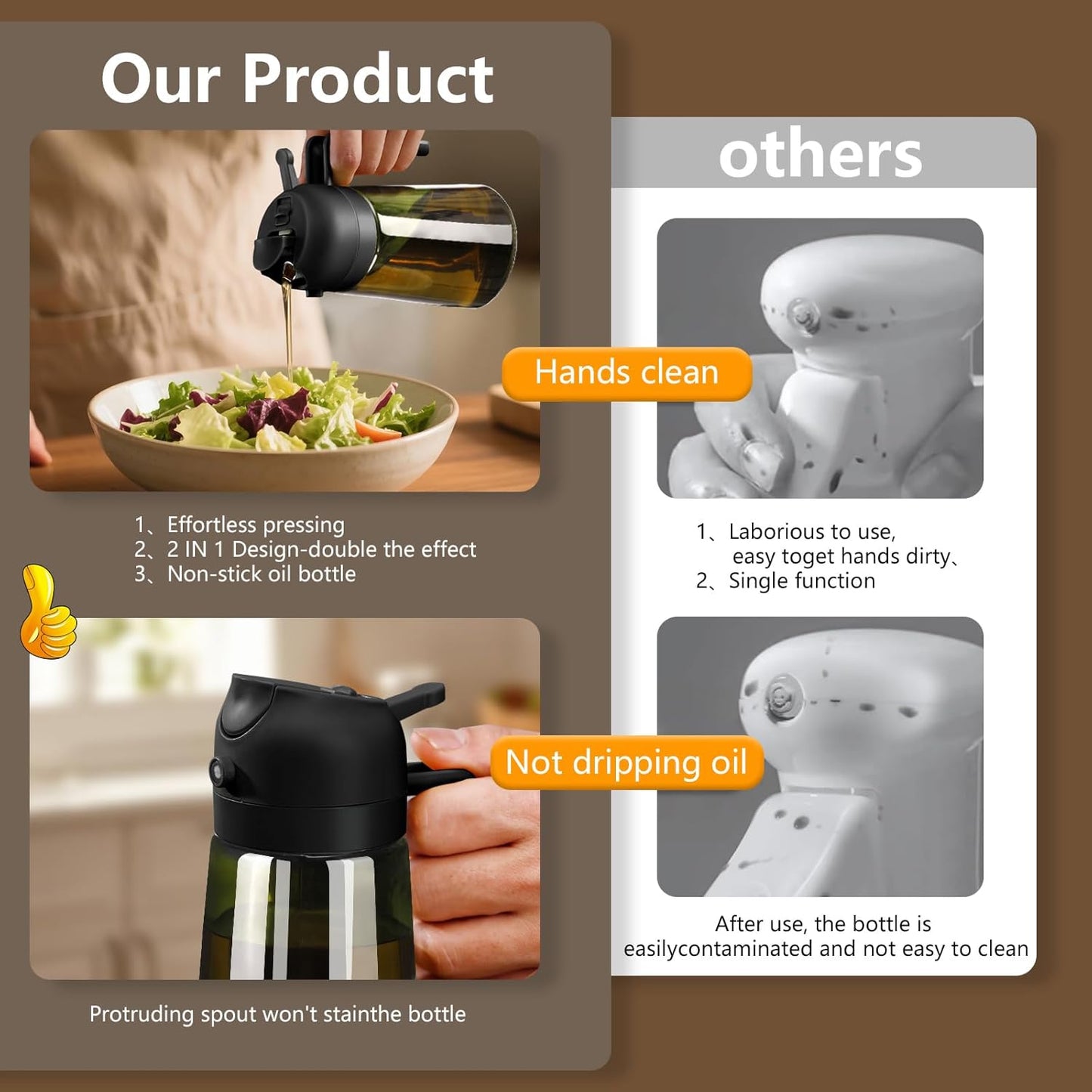 Olive Oil Dispenser and Oil Sprayer
