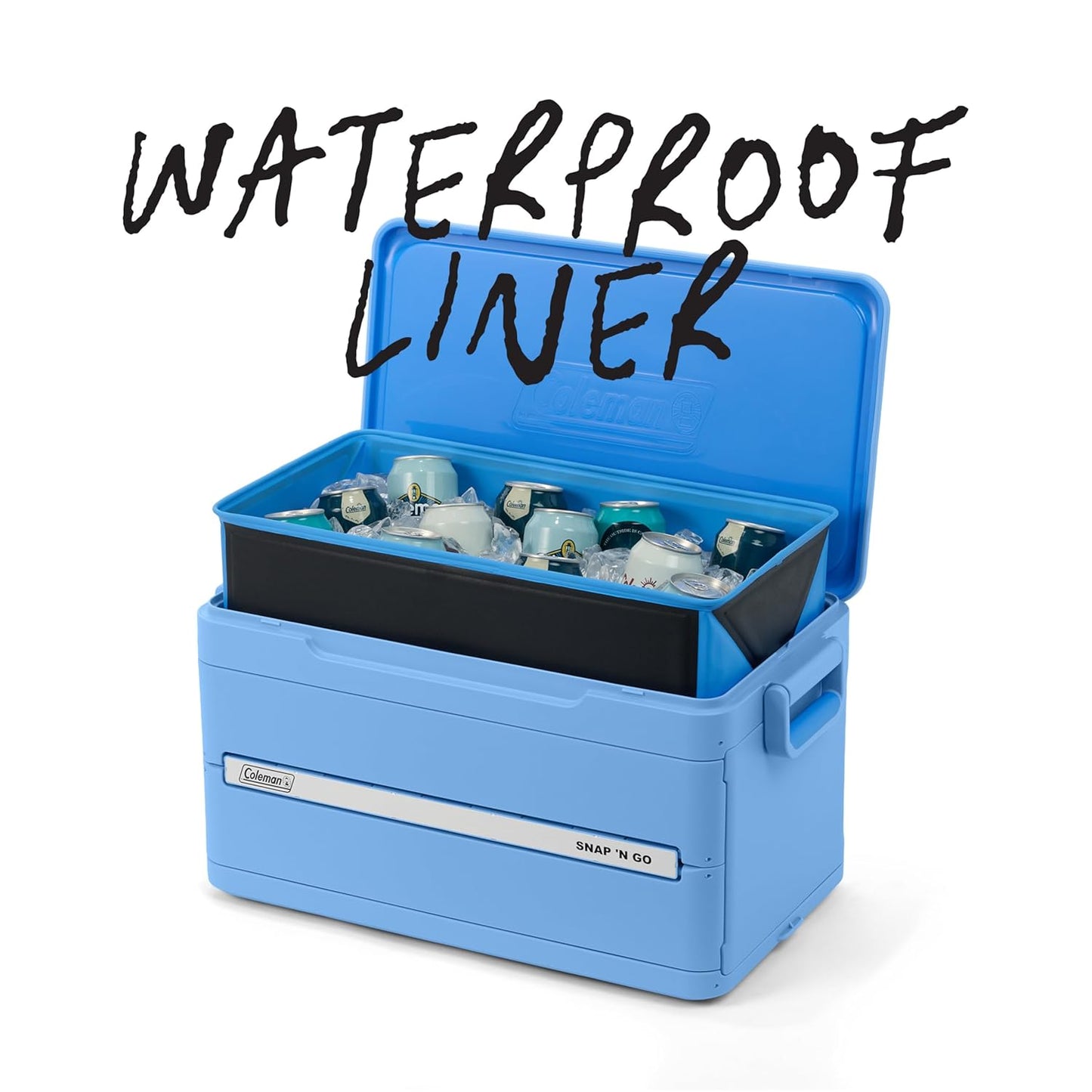 Snap N Go 35QT Collapsible Hard Cooler – Heavy-Duty Portable Ice Chest (Blue Sky)