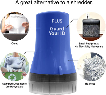 Guard Your ID Wide Advanced Roller – Identity Theft Protection Stamp for Mail, Bills & Shipping Labels (3-Pack, Blue) | As Seen on TV