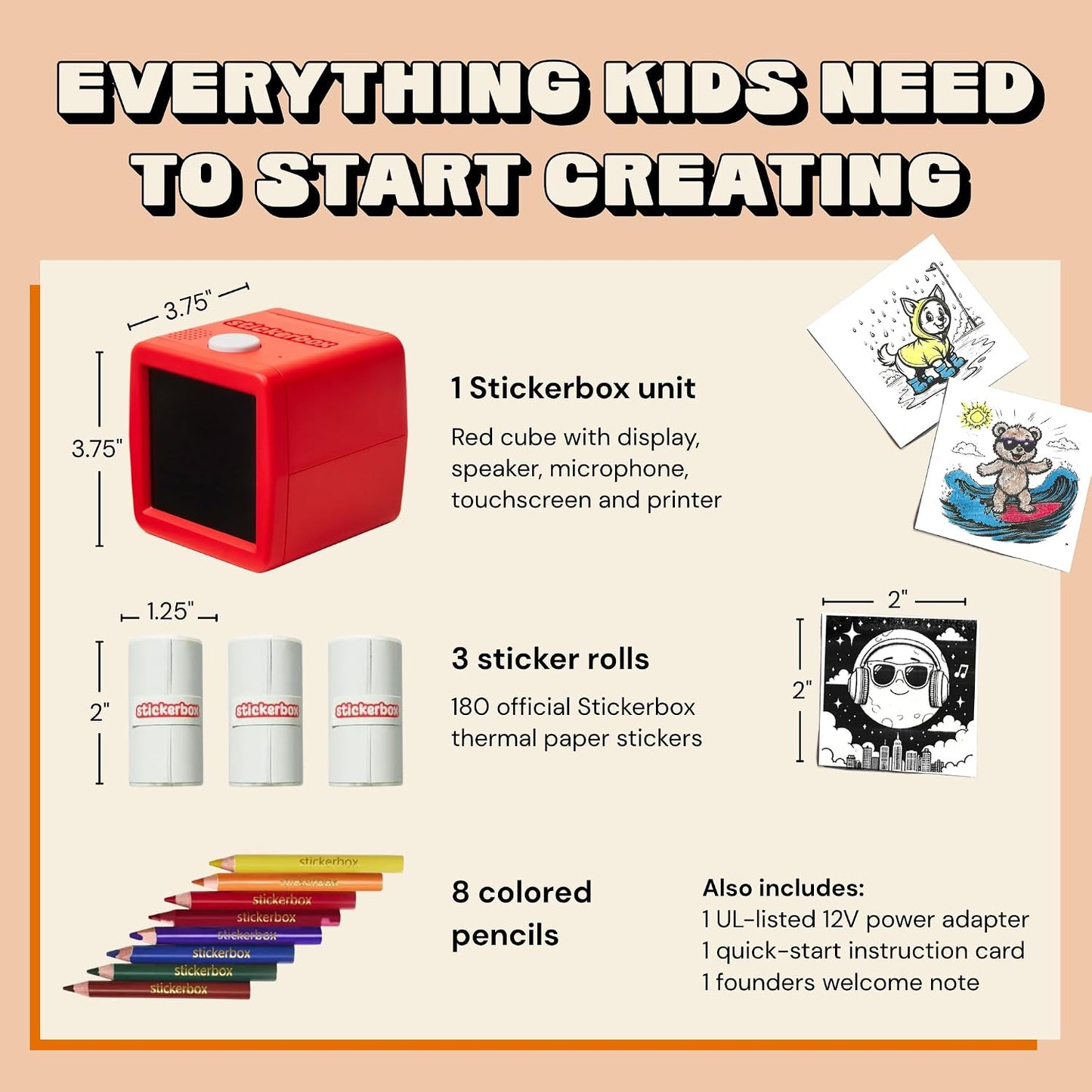 AI Voice Sticker Maker for Kids – Portable Thermal Printer Set