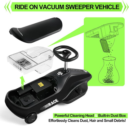 Kids Ride-On Go Kart with Vacuum Function – 12V Electric Car for Toddlers