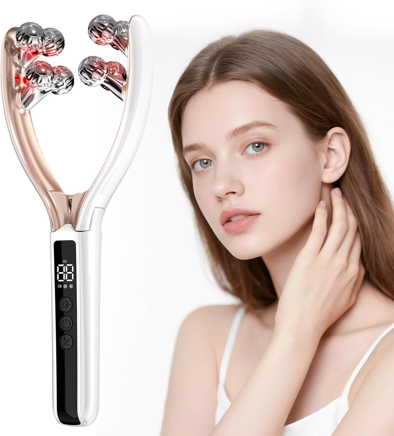Doge&Vollar Facial Massager for Face & Neck – Rechargeable Lymphatic Drainage Face Roller, Korean Skincare Shaper & Slimmer for Women, Contouring & Firming Tool for Home & Travel
