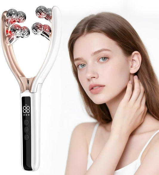 Doge&Vollar Facial Massager for Face & Neck – Rechargeable Lymphatic Drainage Face Roller, Korean Skincare Shaper & Slimmer for Women, Contouring & Firming Tool for Home & Travel