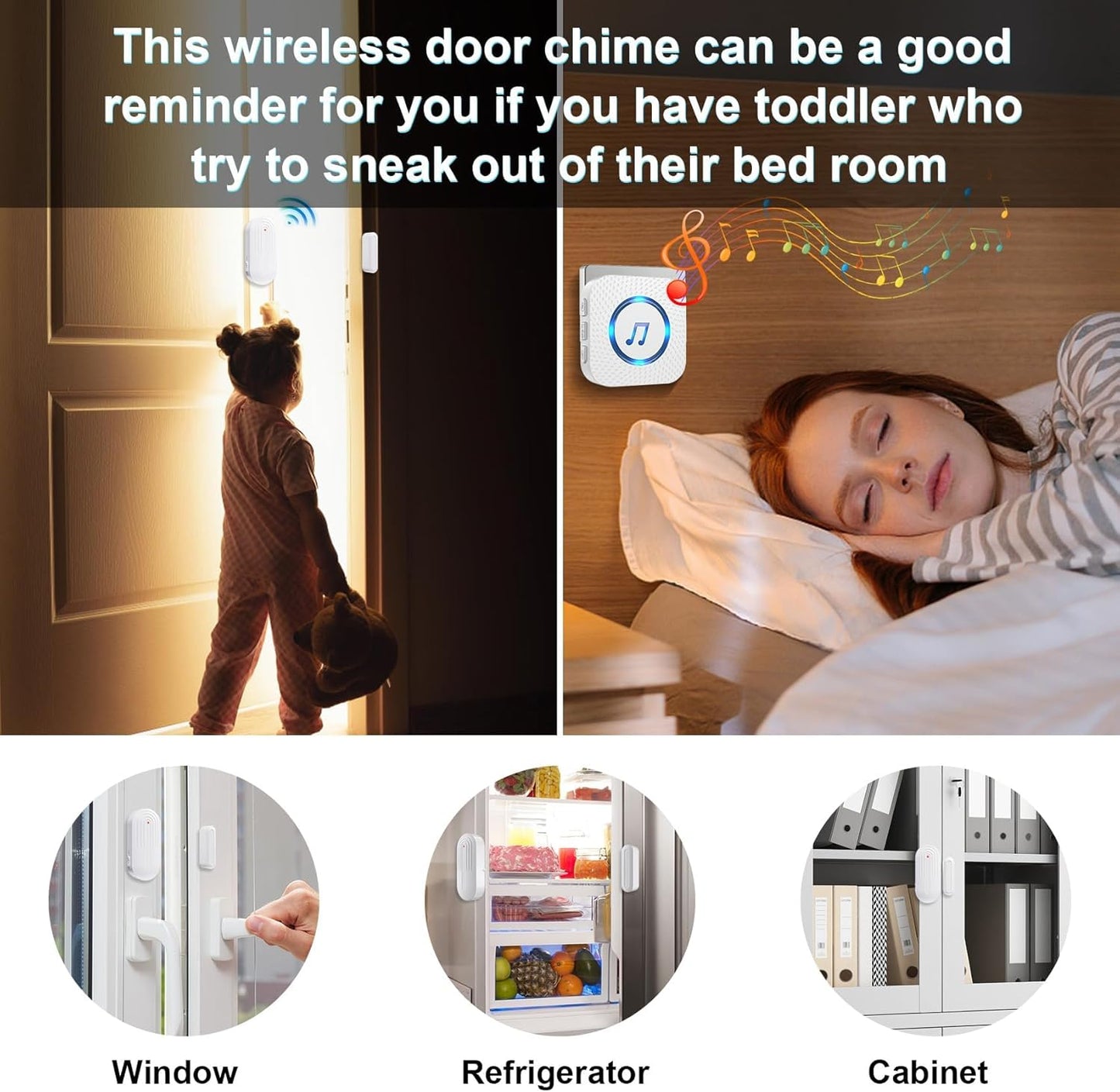 Door Chime,SanJie Wireless Door Sensor Chime When Door Opens