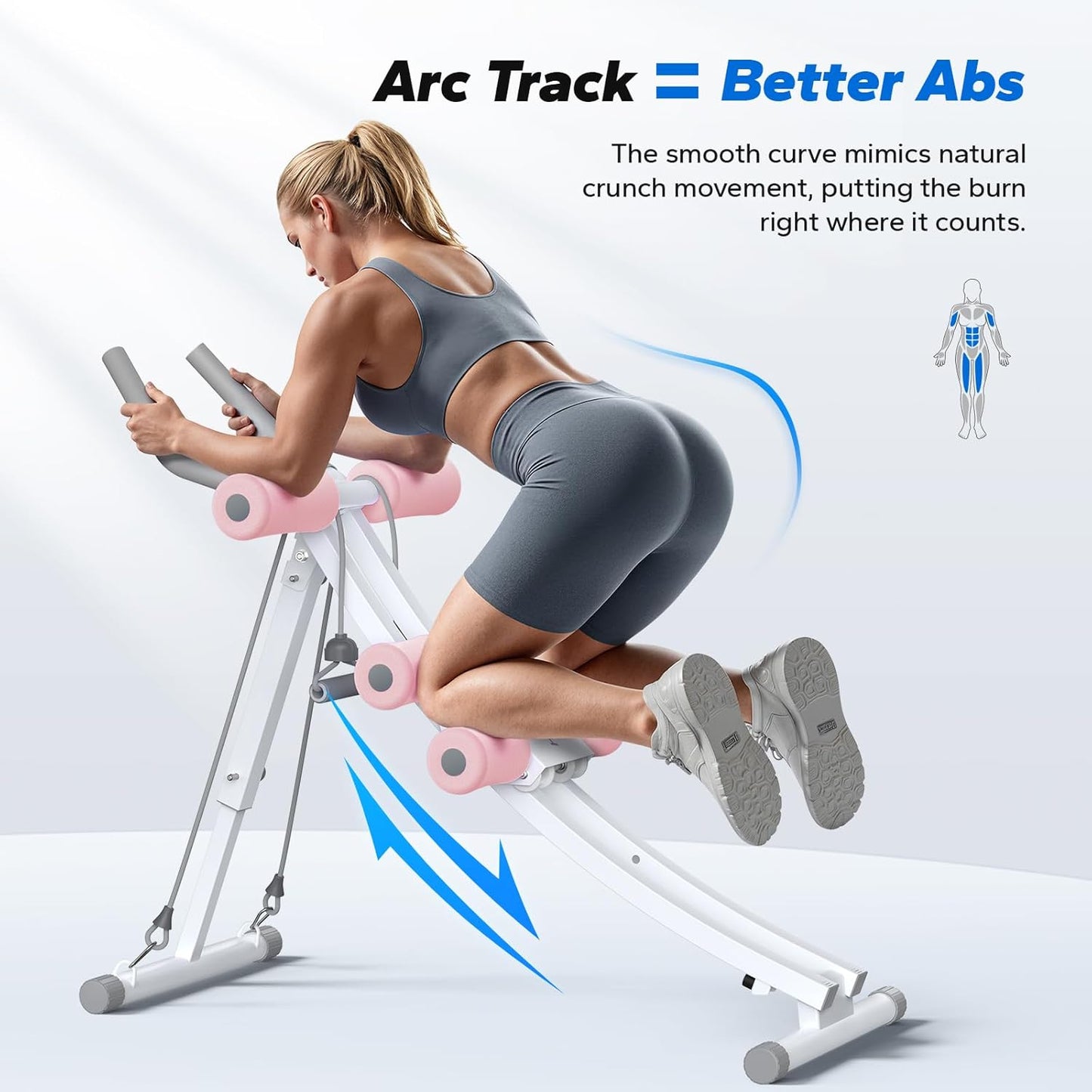 Dual Track Ab Machine – Adjustable Foldable Ab Trainer for Home Gym