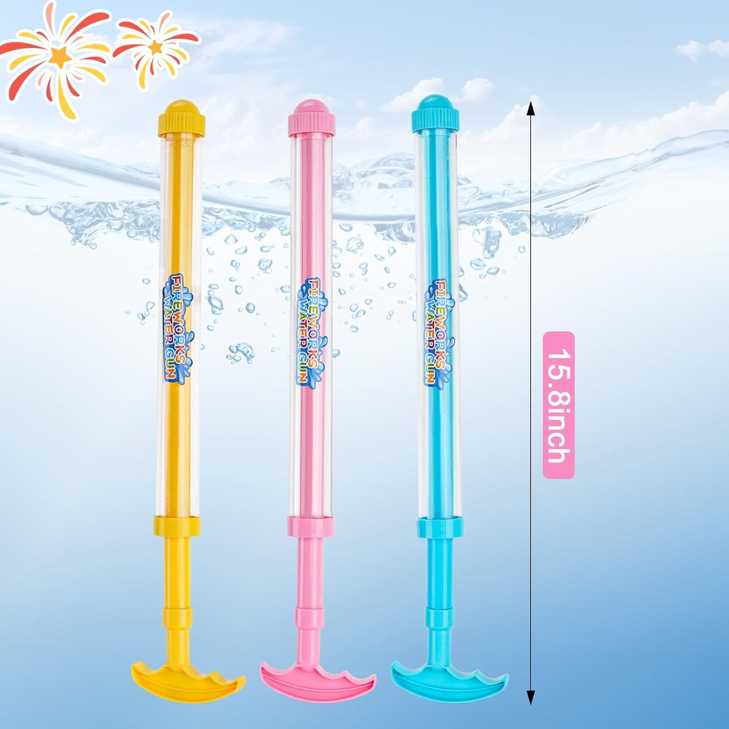12-Pack Fireworks Water Gun Set – Colorful Squirt Blasters for Kids & Outdoor Fun
