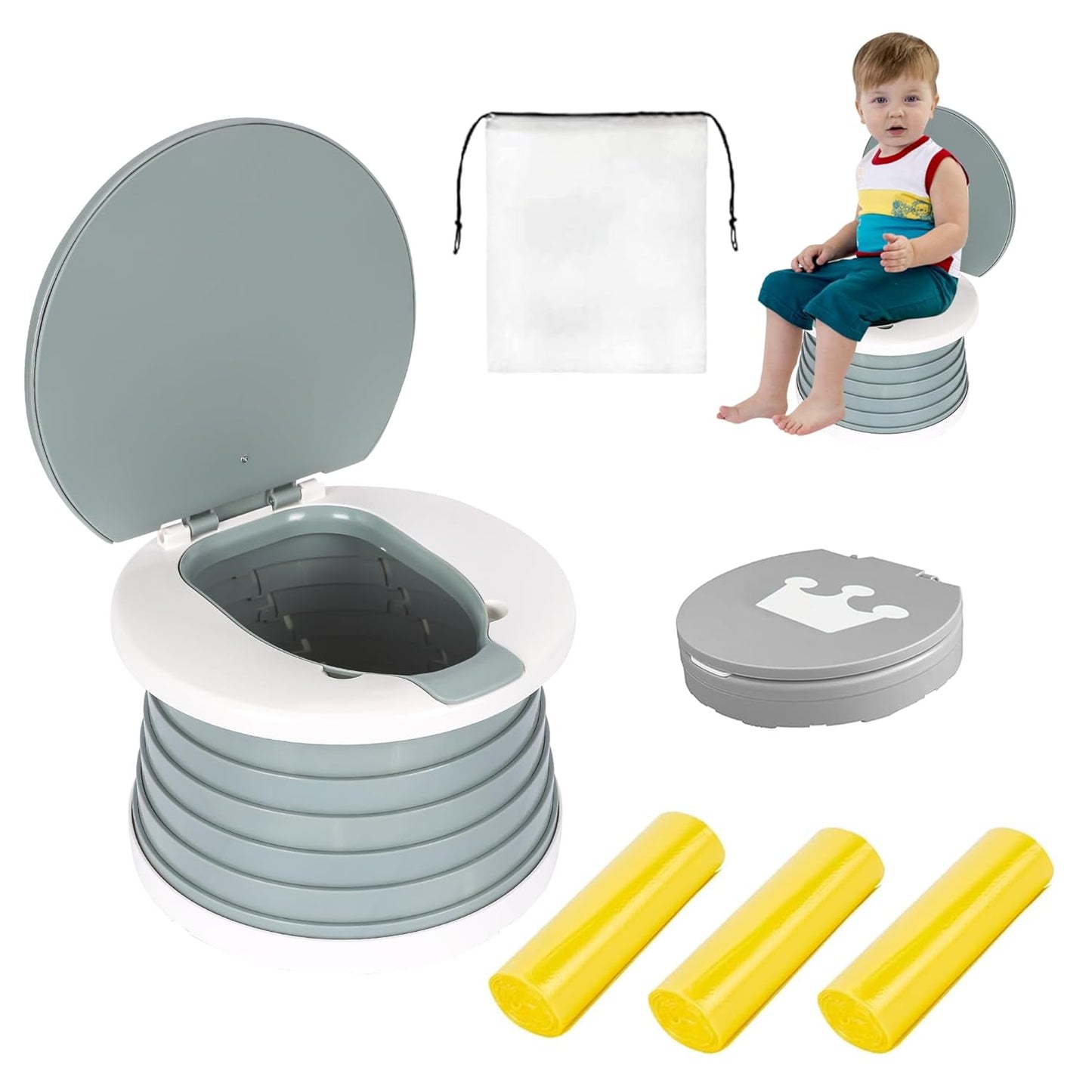 Portable Foldable Toddler Potty Seat – Travel Emergency Toilet for Kids (Pink)