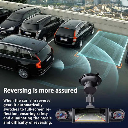 360° 4-Channel 1080P Dash Cam with IR Night Vision & 128GB Card