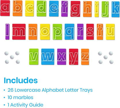 Alphabet Marble Tracing Boards – Lowercase Letter Learning Set for Preschool & Kindergarten