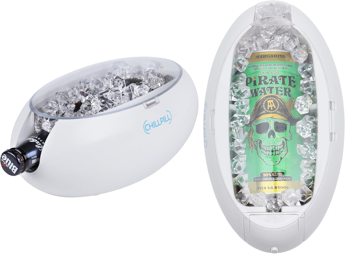 Instant Drink Chiller - Rapid Beverage Chiller for Cans 12 oz or 16 oz & Glass Bottles