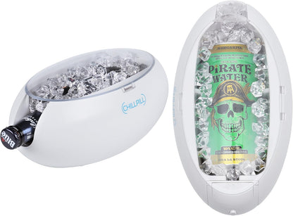 Instant Drink Chiller - Rapid Beverage Chiller for Cans 12 oz or 16 oz & Glass Bottles
