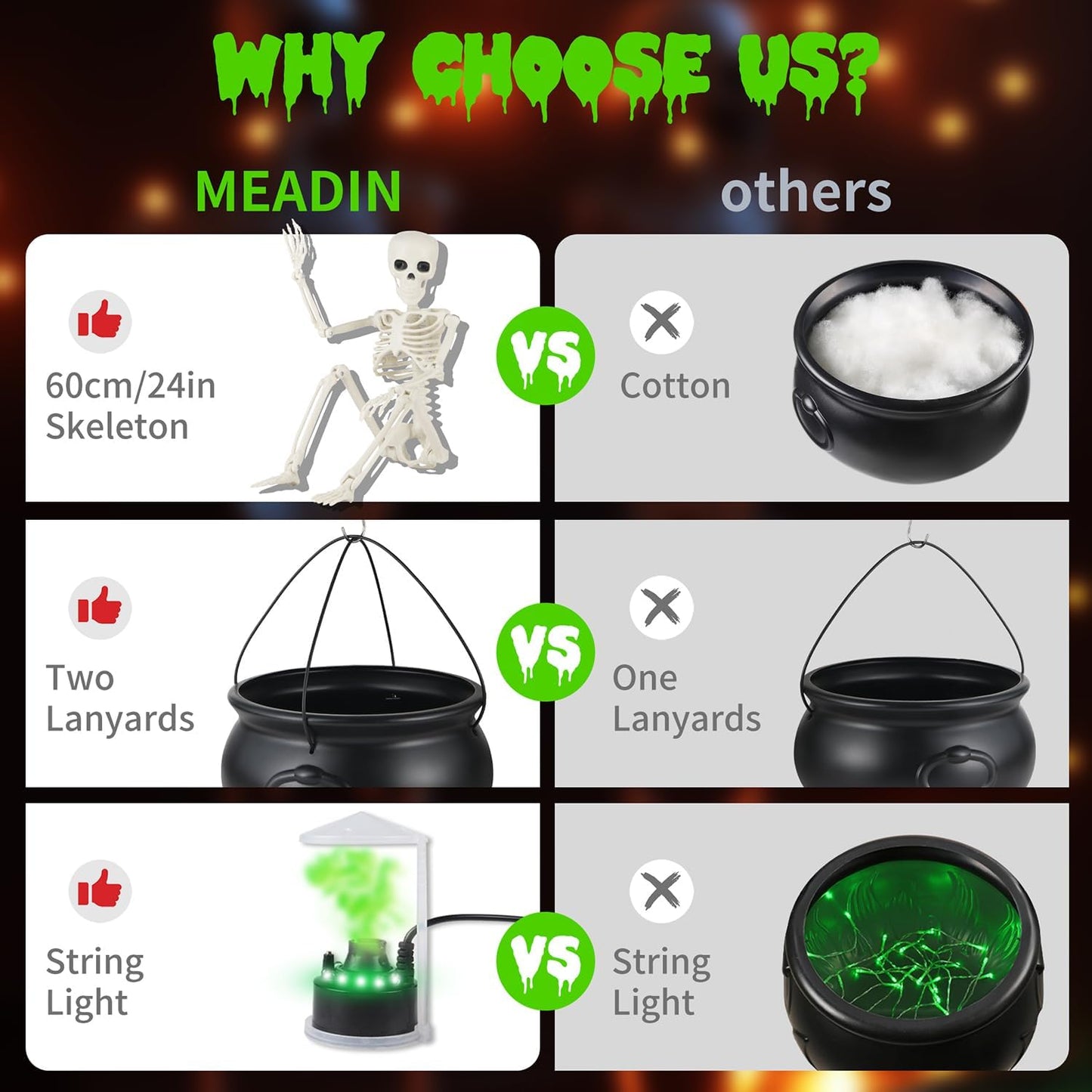 HauntBrew Fogging Cauldron Halloween Decoration Set