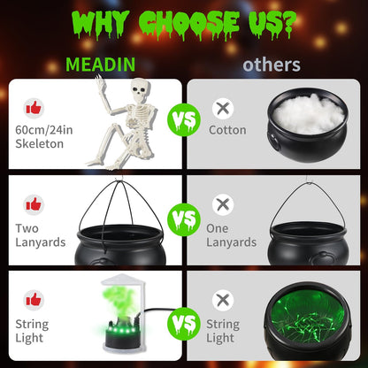 HauntBrew Fogging Cauldron Halloween Decoration Set