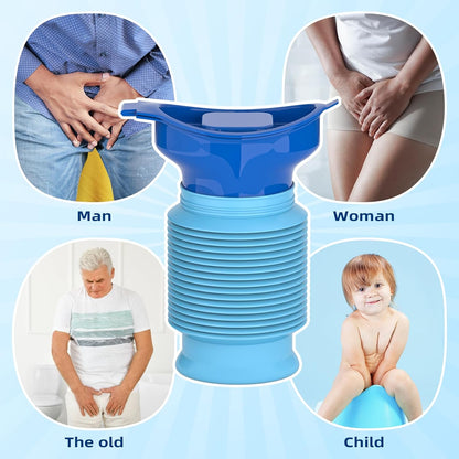 Collapsible Pee Bottle for Men & Women, Emergency Urinal with Disposable Replacement Bags, Leakproof Portable Urine Bottle for Car, Travel, Traffic Jams & Hiking