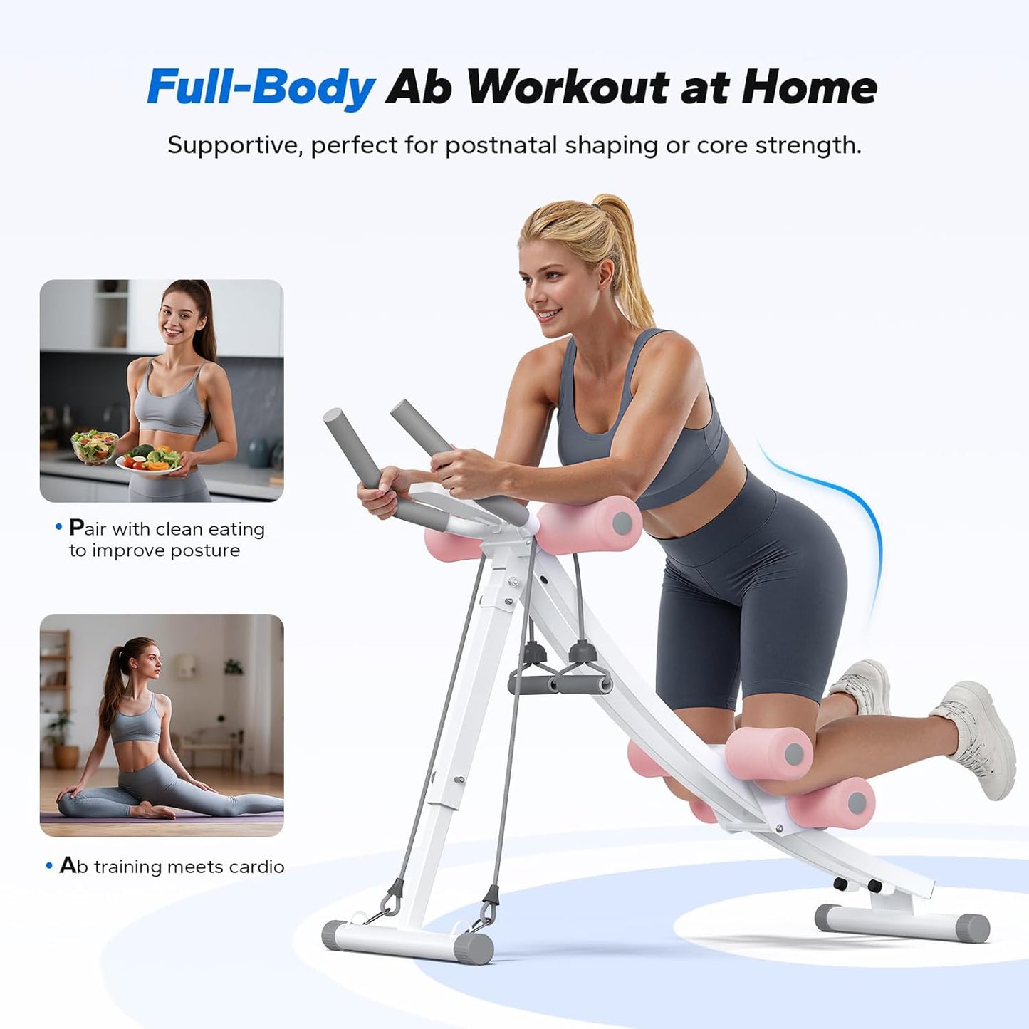Dual Track Ab Machine – Adjustable Foldable Ab Trainer for Home Gym