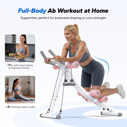 Dual Track Ab Machine – Adjustable Foldable Ab Trainer for Home Gym