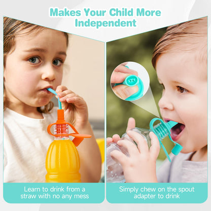 Morlike Living Water Bottle Spout Adapter – Silicone No-Spill Toddler Drink Covers (4-Pack)