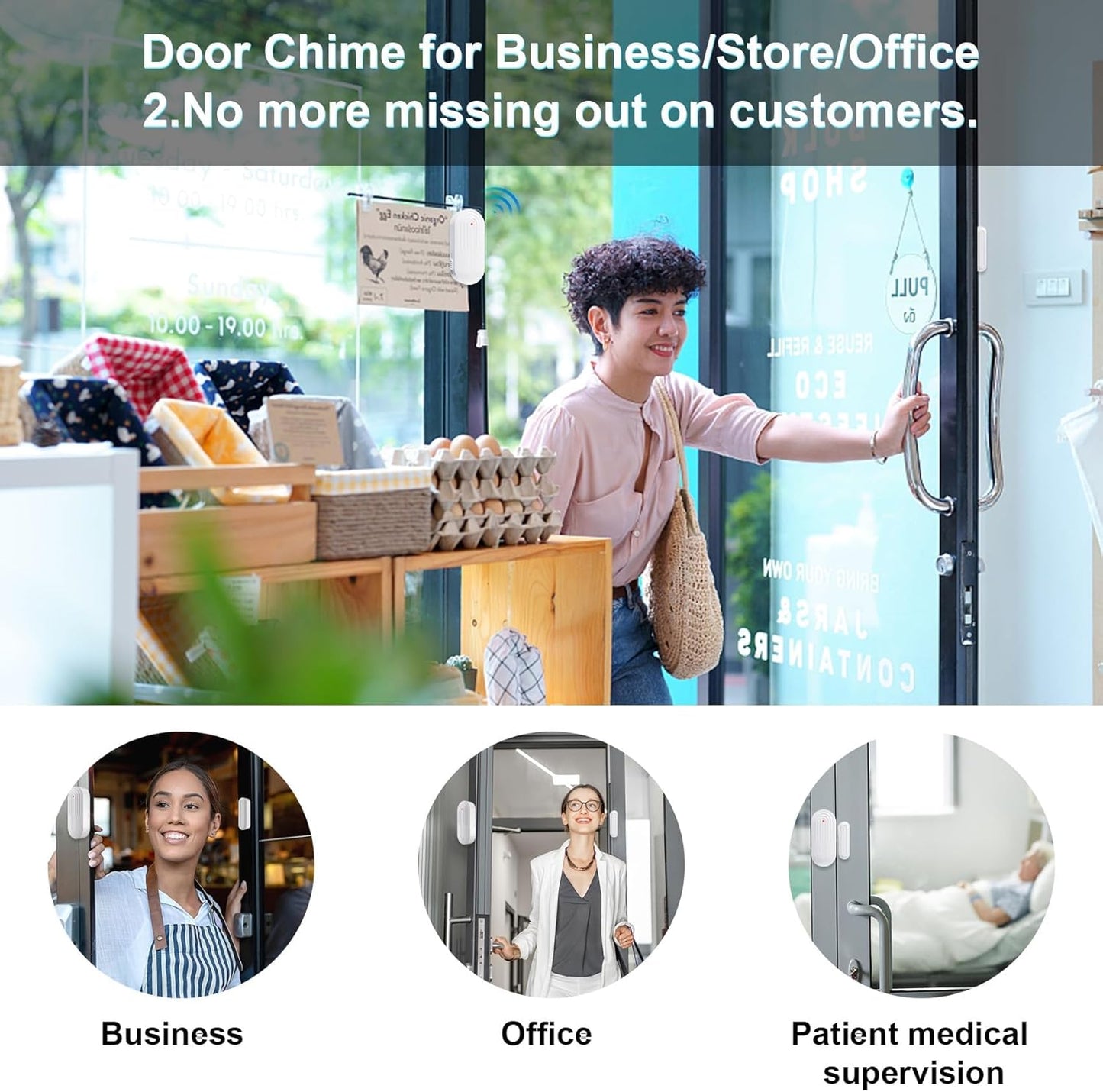 Door Chime,SanJie Wireless Door Sensor Chime When Door Opens