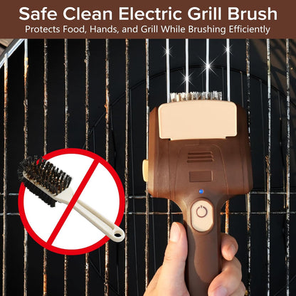 Electric Grill Brush for Outdoor Grill, Cordless Electric Grill Cleaner,