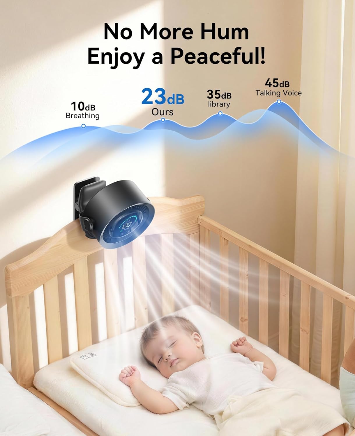 BreezeBuddy Rechargeable Car Seat Fan for Kids & Babies