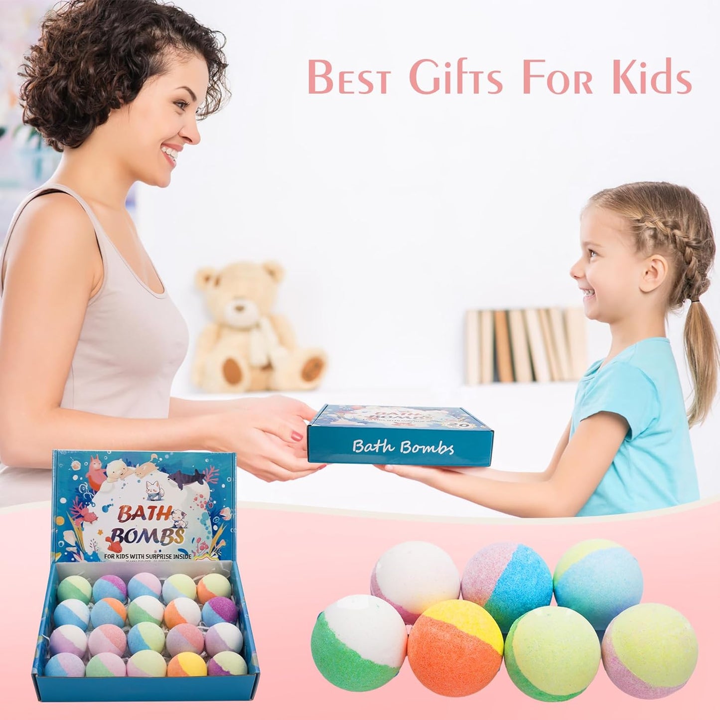 20 Pack Bath Bombs for Kids with Surprise Inside Bubble Bath Toys