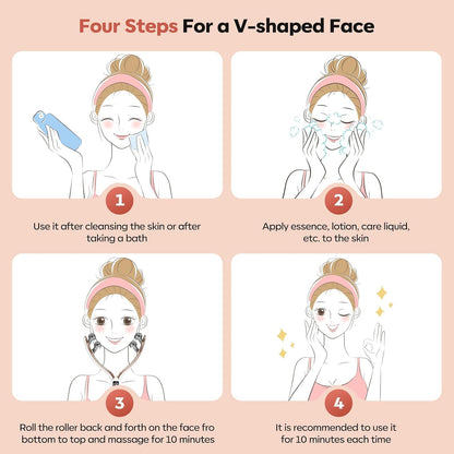 Doge&Vollar Facial Massager for Face & Neck – Rechargeable Lymphatic Drainage Face Roller, Korean Skincare Shaper & Slimmer for Women, Contouring & Firming Tool for Home & Travel