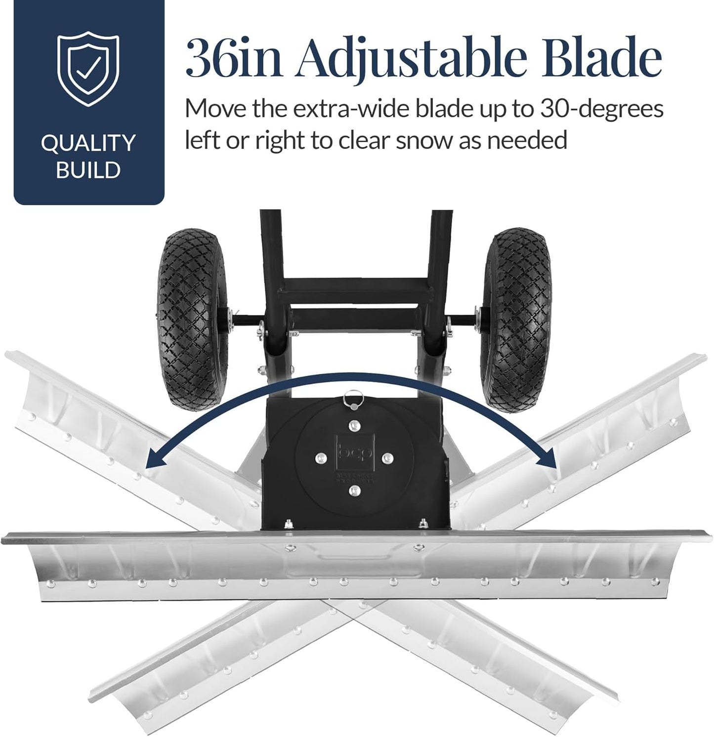 Best Choice Products 36-Inch Heavy-Duty Snow Pusher Hand Plow
