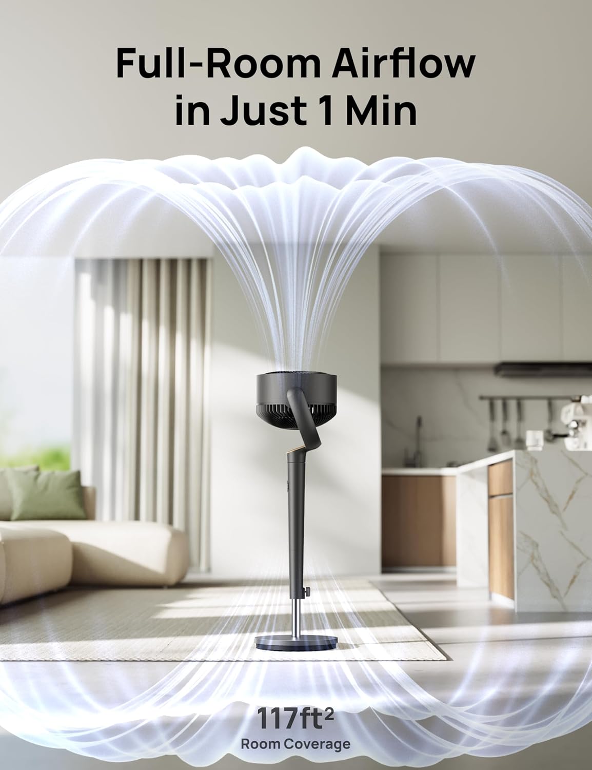 Oscillating Tower Standing Fan for Bedroom