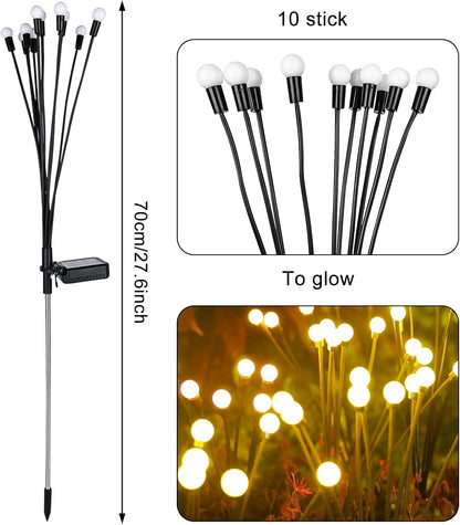 Title: Solar Firefly Garden Lights – 4 Pack (10 LED Warm White)
