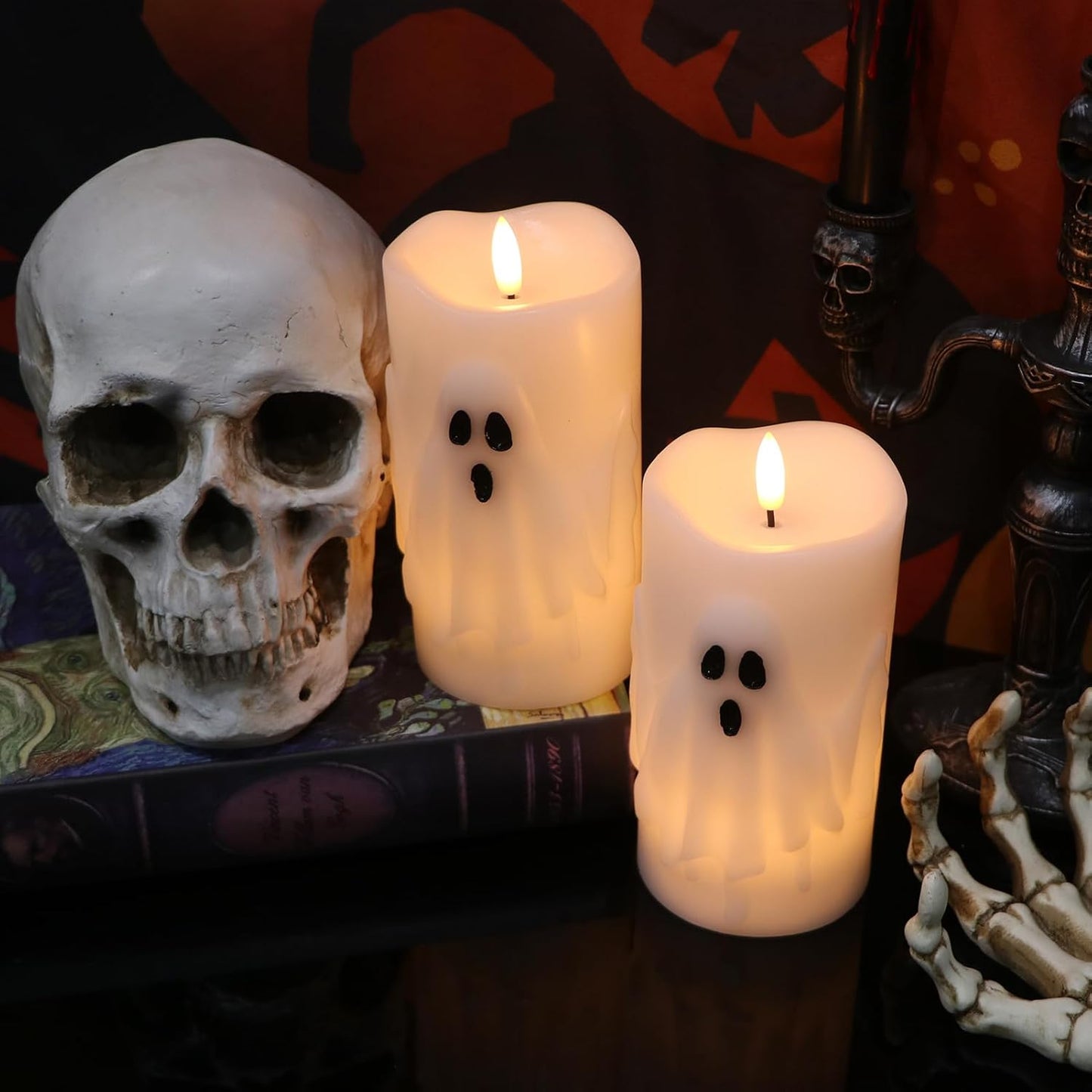 BooGlow Ghost Flameless Halloween Candles
