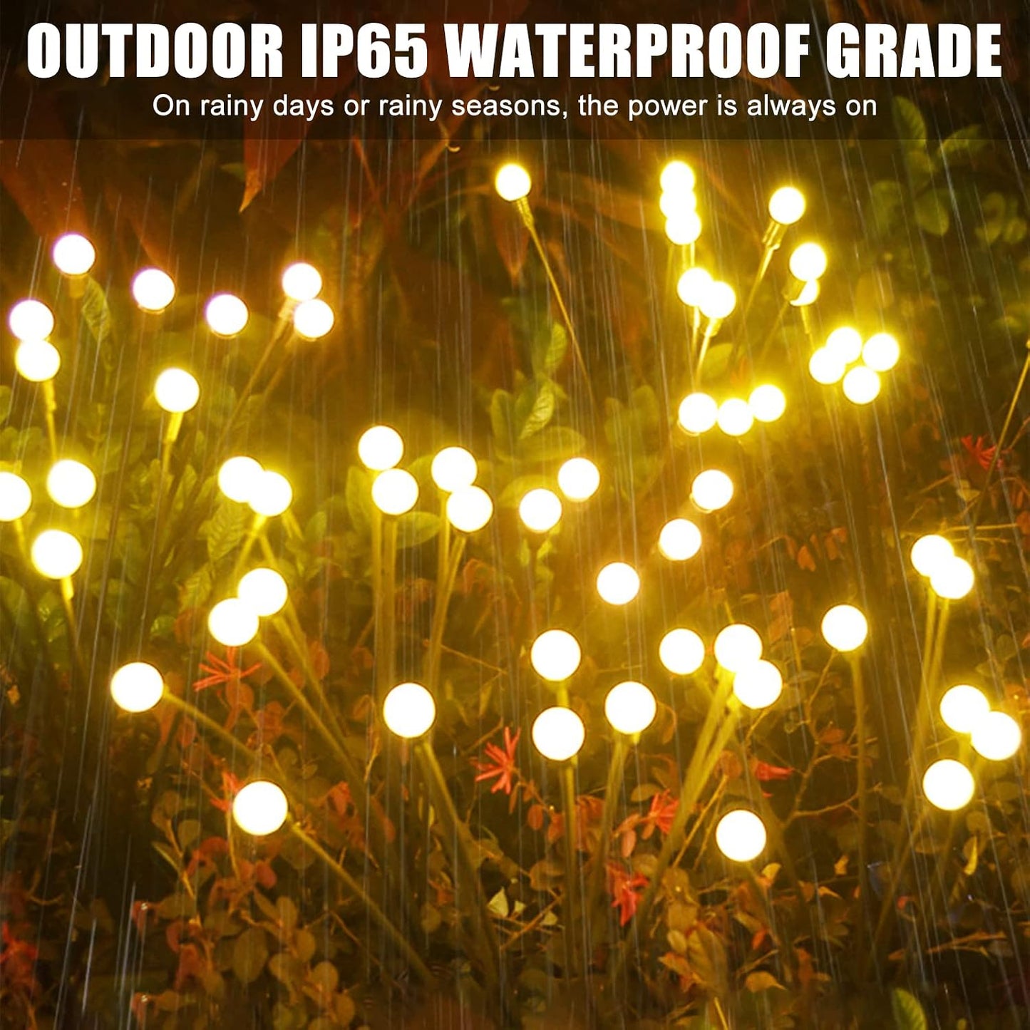 Title: Solar Firefly Garden Lights – 4 Pack (10 LED Warm White)