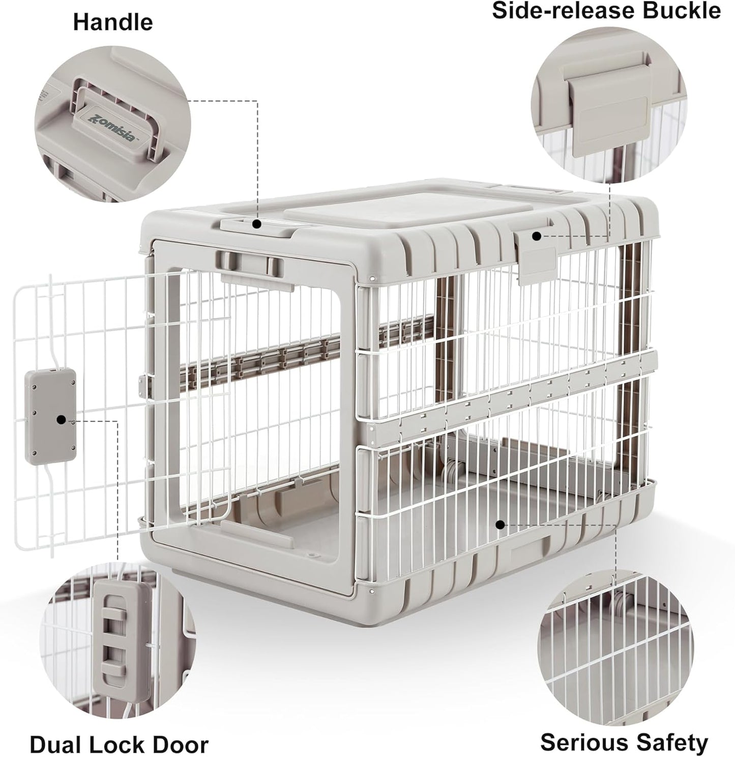 FoldPaws™ 28" Collapsible Rolling Dog Crate