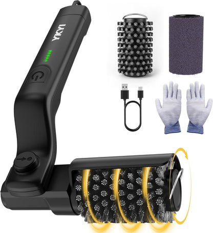 YKYI Electric Rotary Grill Brush for Outdoor Grills, 3-Speed Power Control, Bristle-Free 304 Stainless Steel BBQ Cleaning Brush, 90-Minute Runtime, Safe & Durable (Black)
