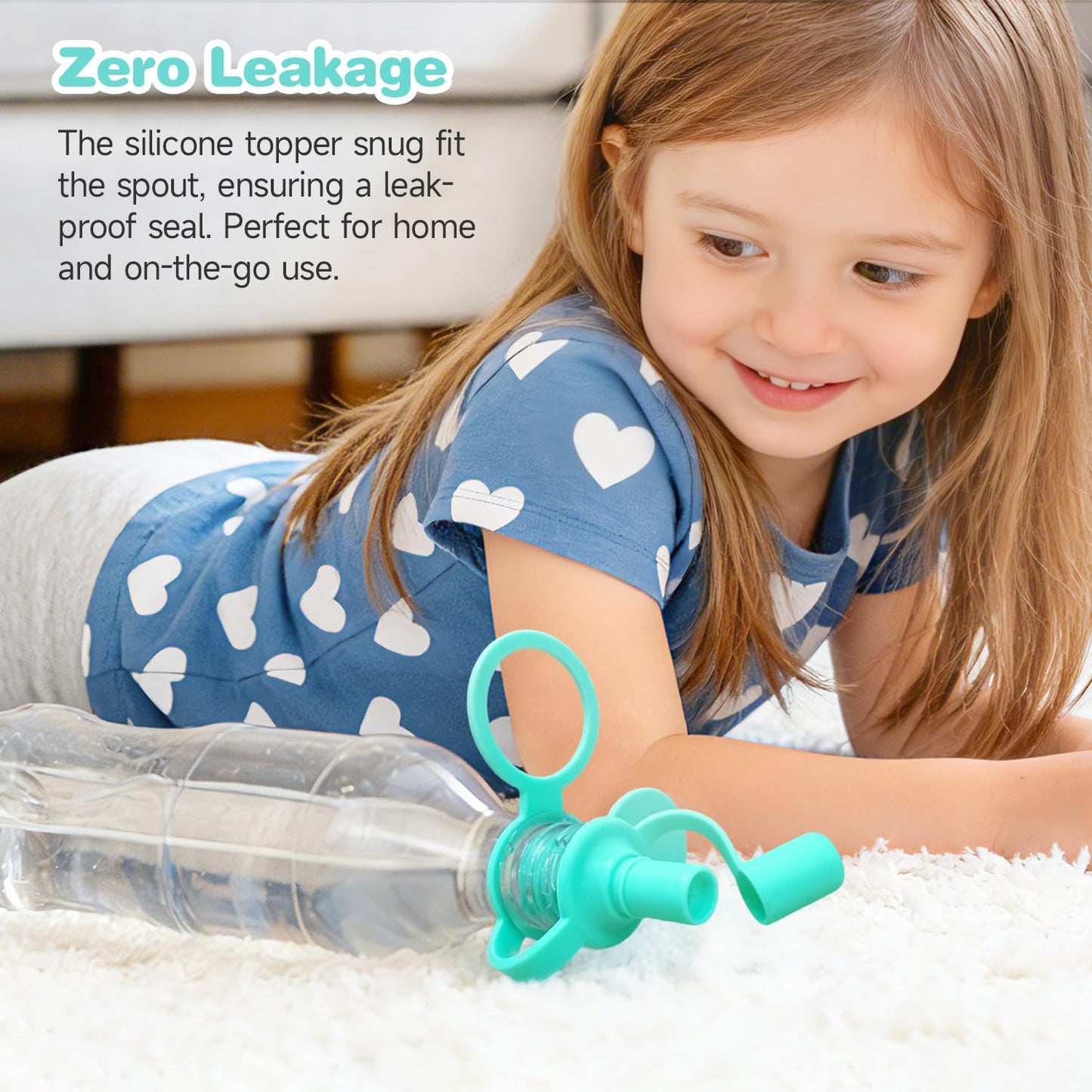Morlike Living Water Bottle Spout Adapter – Silicone No-Spill Toddler Drink Covers (4-Pack)