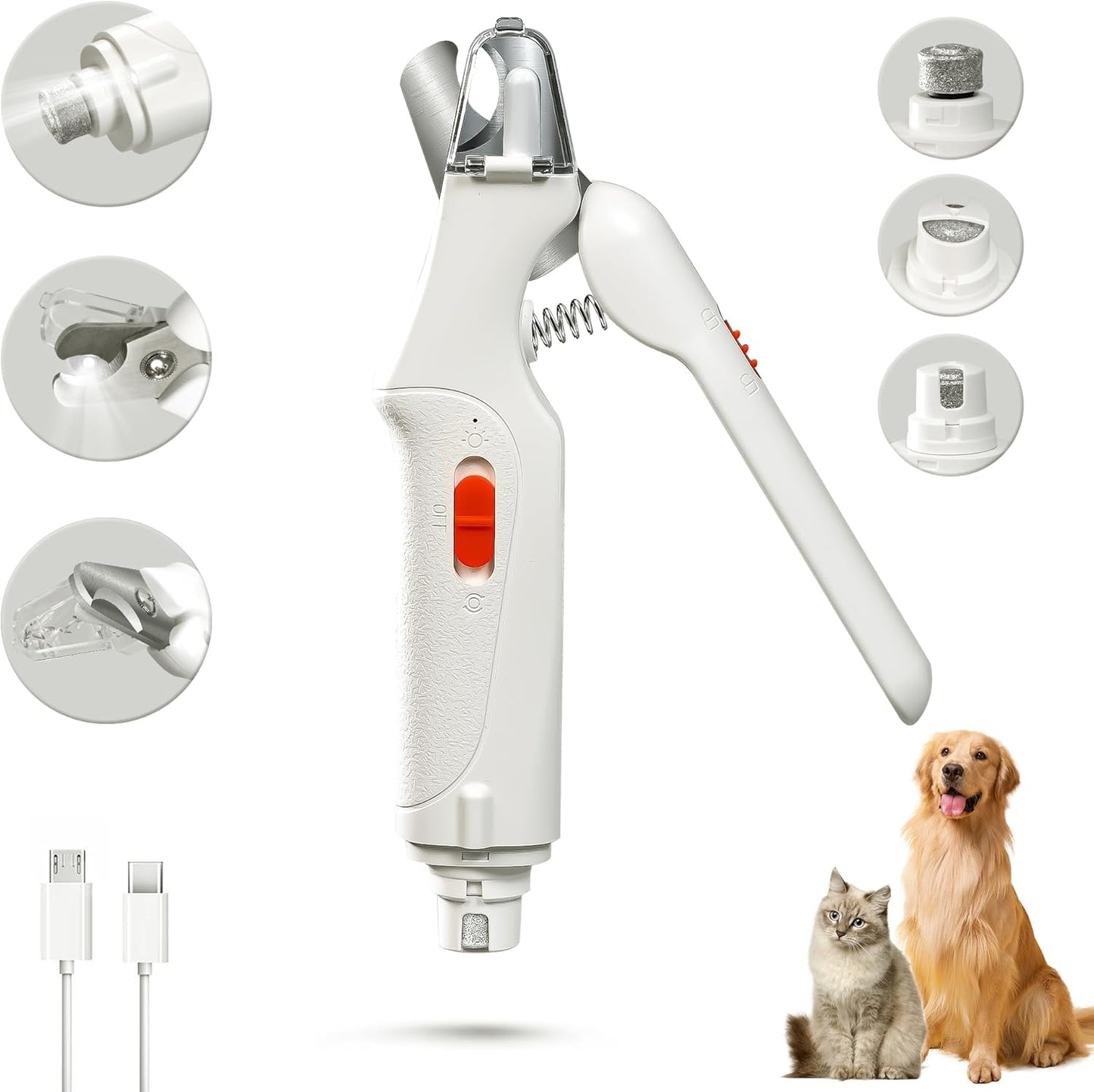 GlowTrim 3-in-1 LED Nail Clippers with Grinder for Cats & Dogs