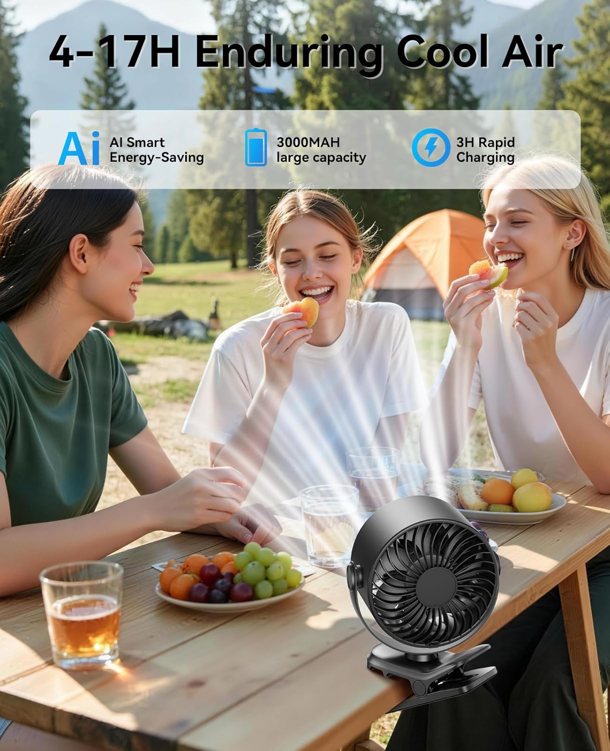 BreezeBuddy Rechargeable Car Seat Fan for Kids & Babies