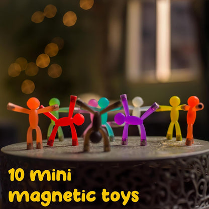 Boxgear Magnet Men 15-Piece Magnetic Toys, Fridge Magnet Toys, Quiet Fidget Toys